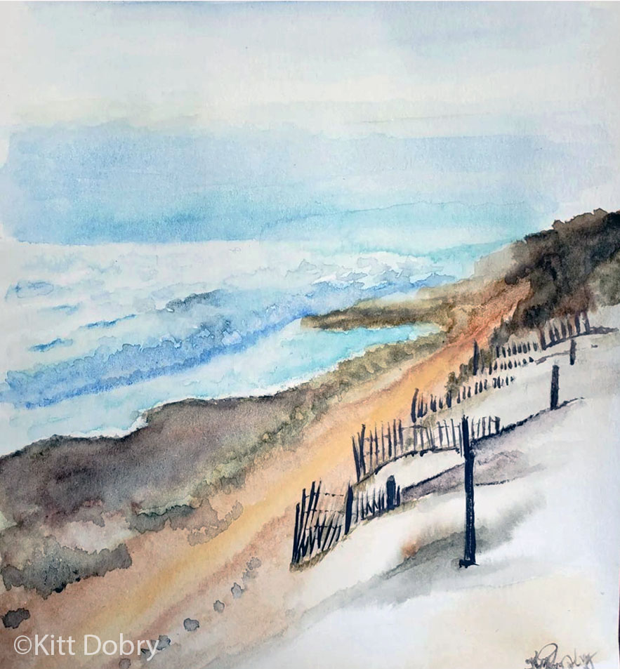 Tybee Beach in Winter - Loyal Hound Art - Illustrator in GA